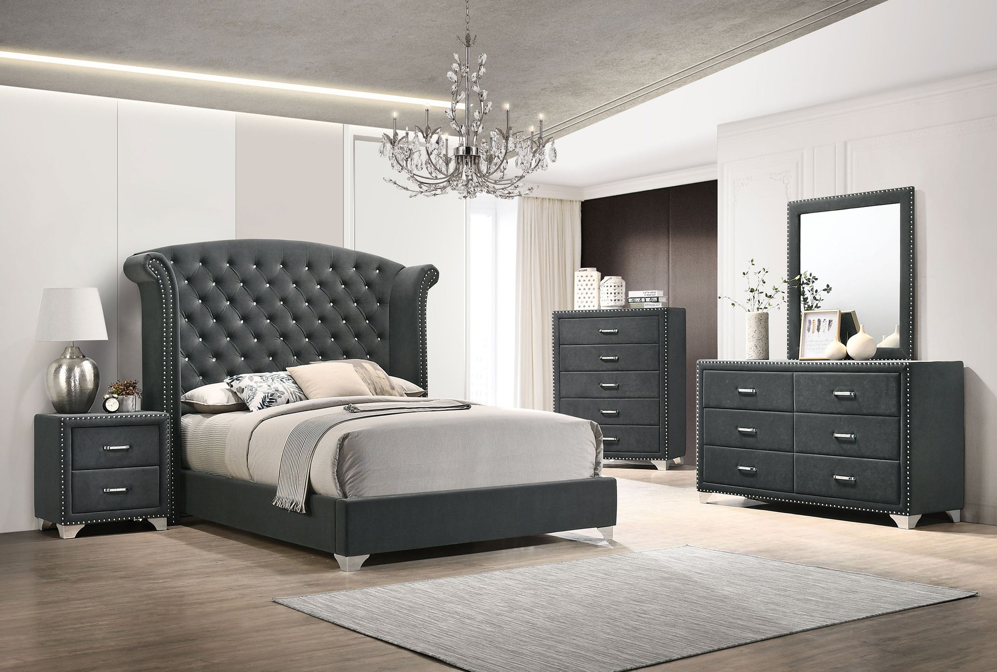 Melody 5-drawer Bedroom Chest Grey - Discount Furniture Connection