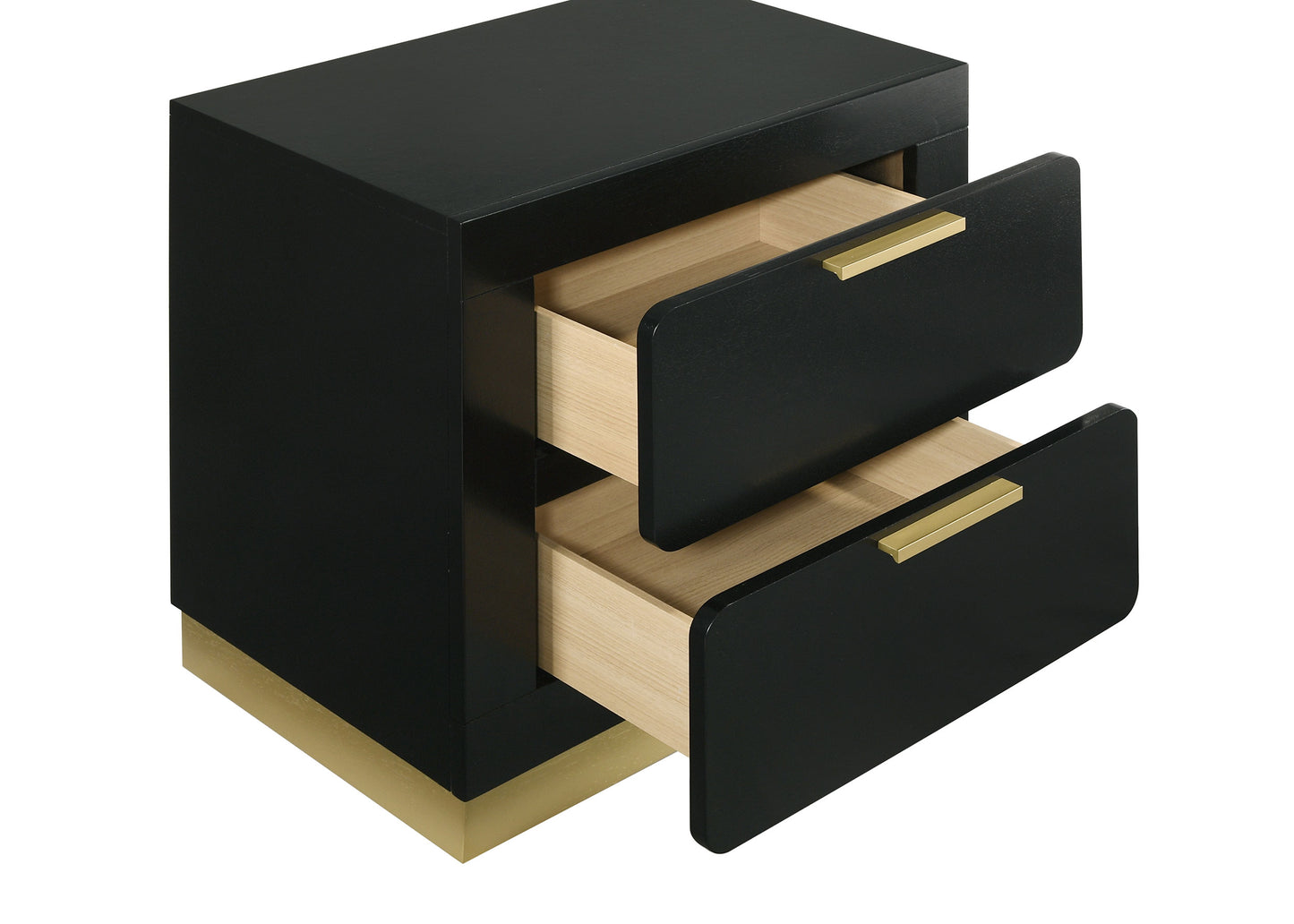 Caraway 2-drawer Nightstand Black - Discount Furniture Connection