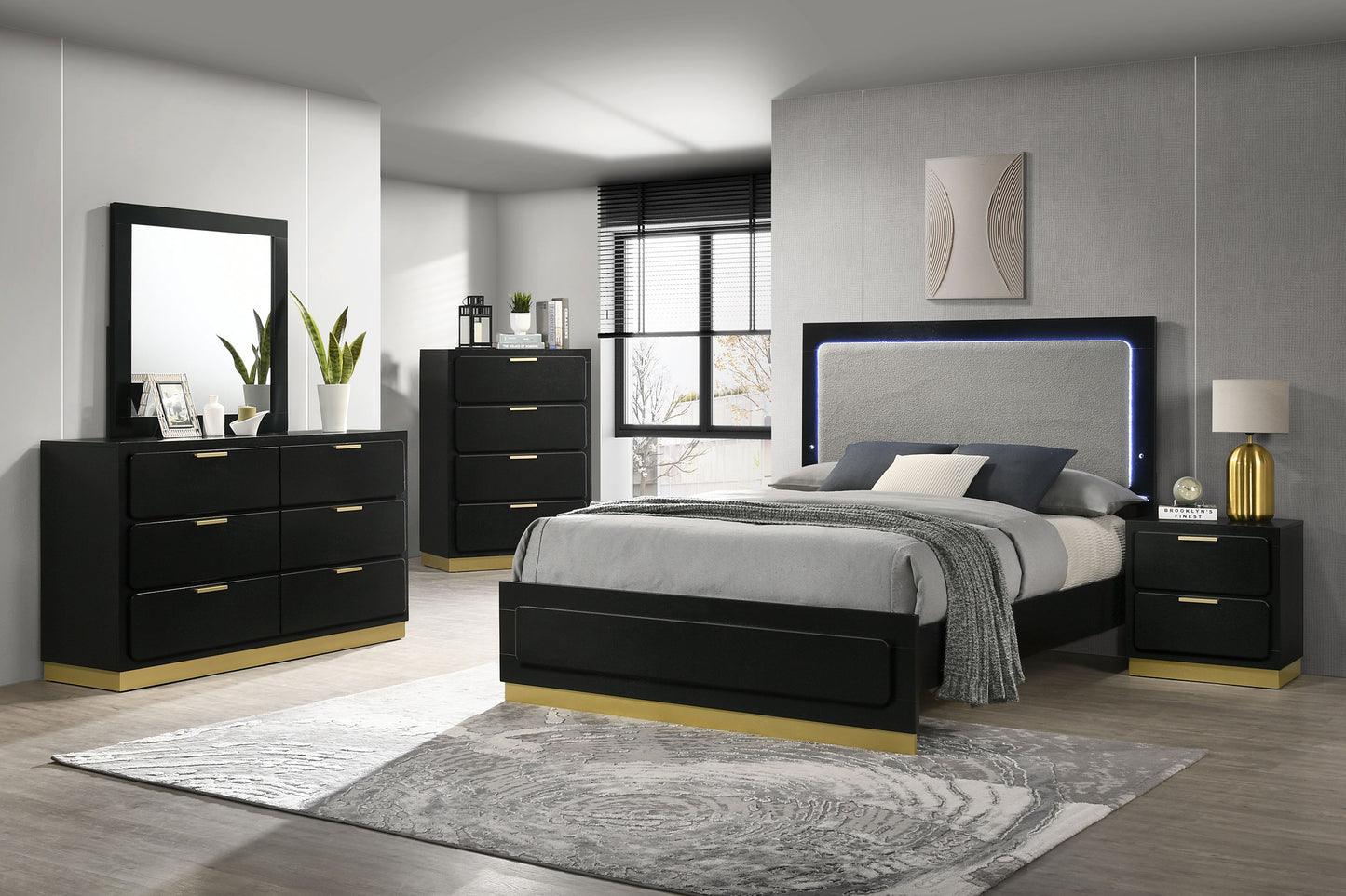 Caraway 2-drawer Nightstand Black - Discount Furniture Connection