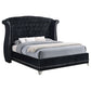 Barzini Upholstered California King Wingback Bed Black - Discount Furniture Connection
