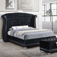 Barzini Upholstered California King Wingback Bed Black - Discount Furniture Connection