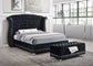 Barzini Upholstered California King Wingback Bed Black - Discount Furniture Connection