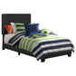 Dorian Faux Leather Upholstered Twin Panel Bed Black - Discount Furniture Connection