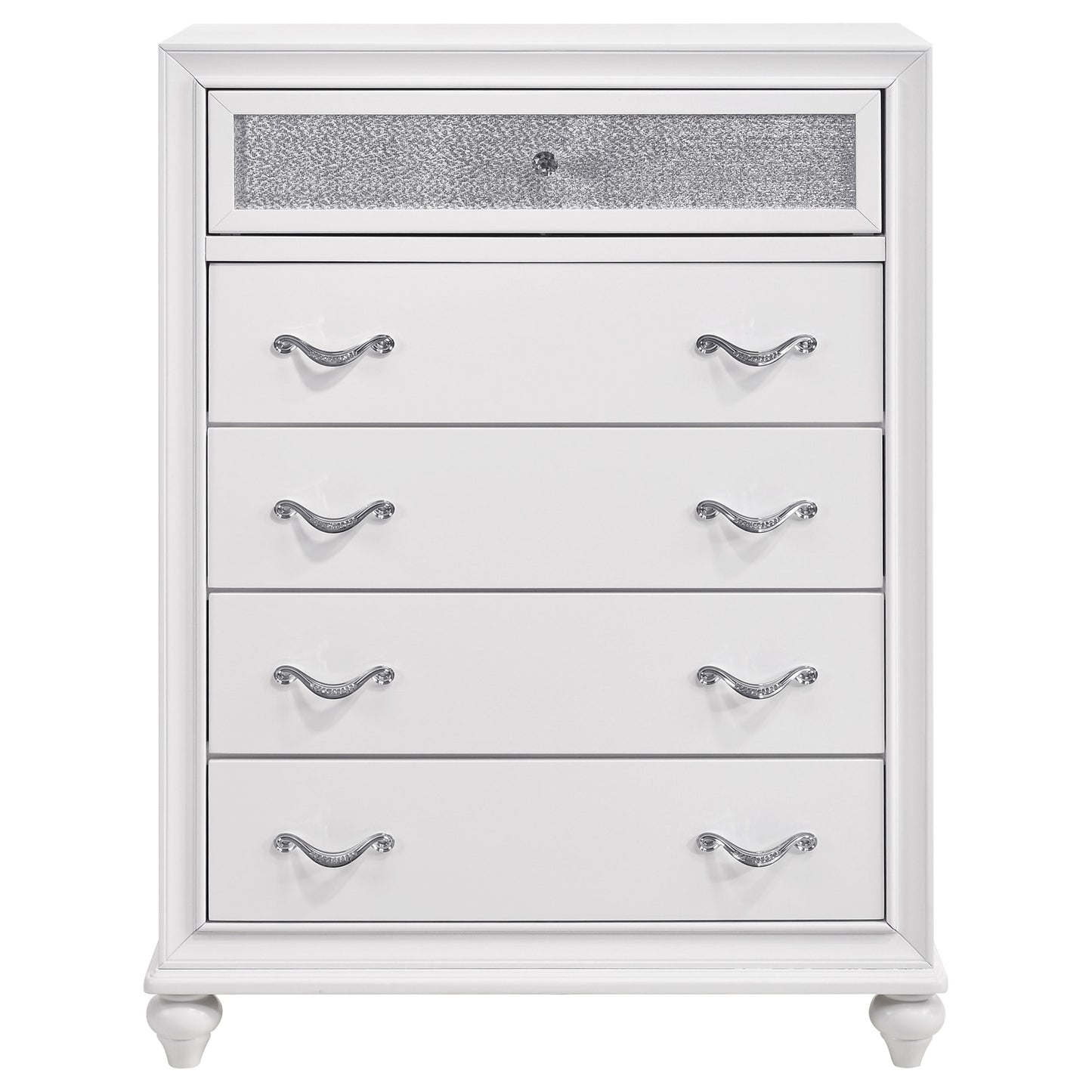 Barzini 5-piece Eastern King Bedroom Set White - Discount Furniture Connection