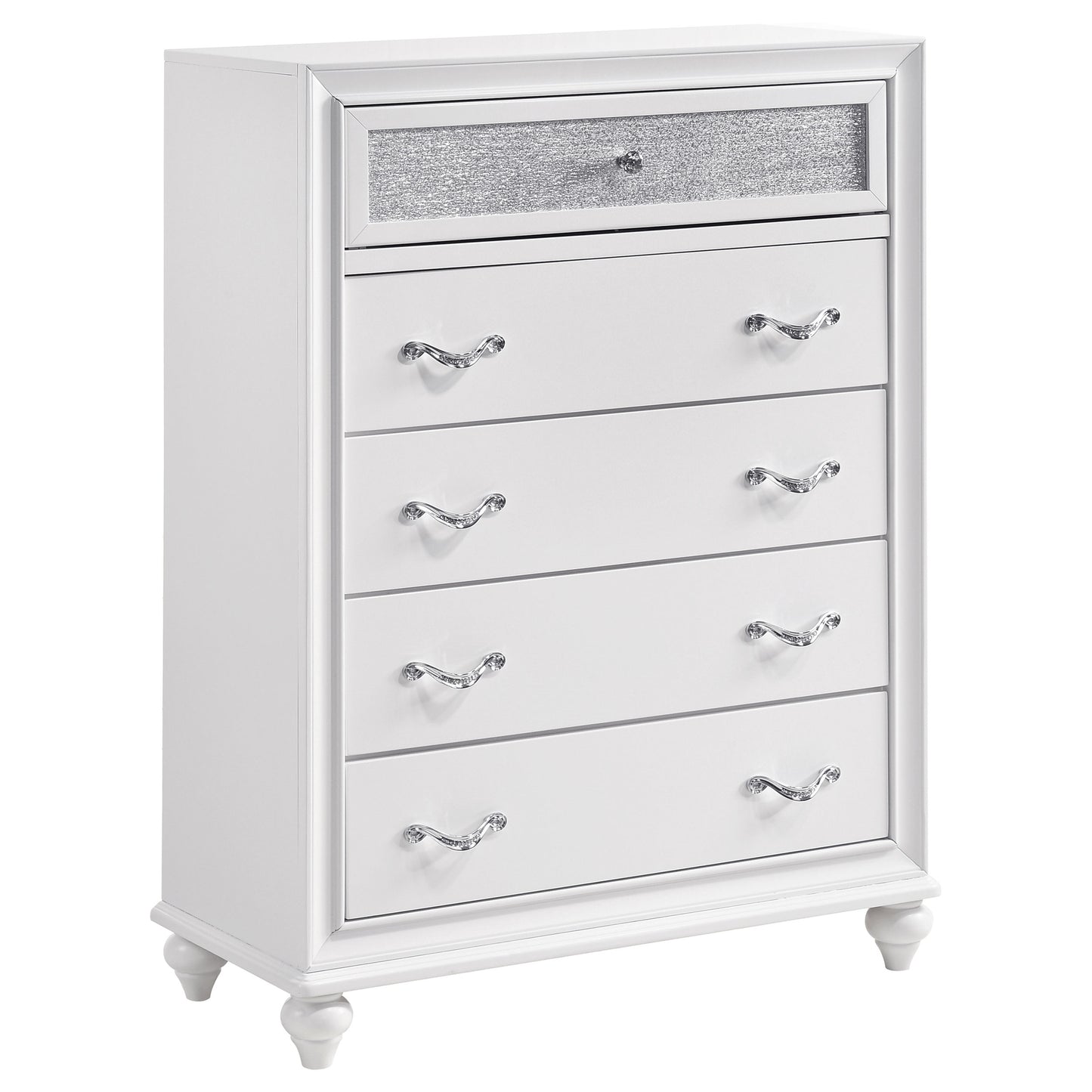 Barzini 5-piece Eastern King Bedroom Set White - Discount Furniture Connection