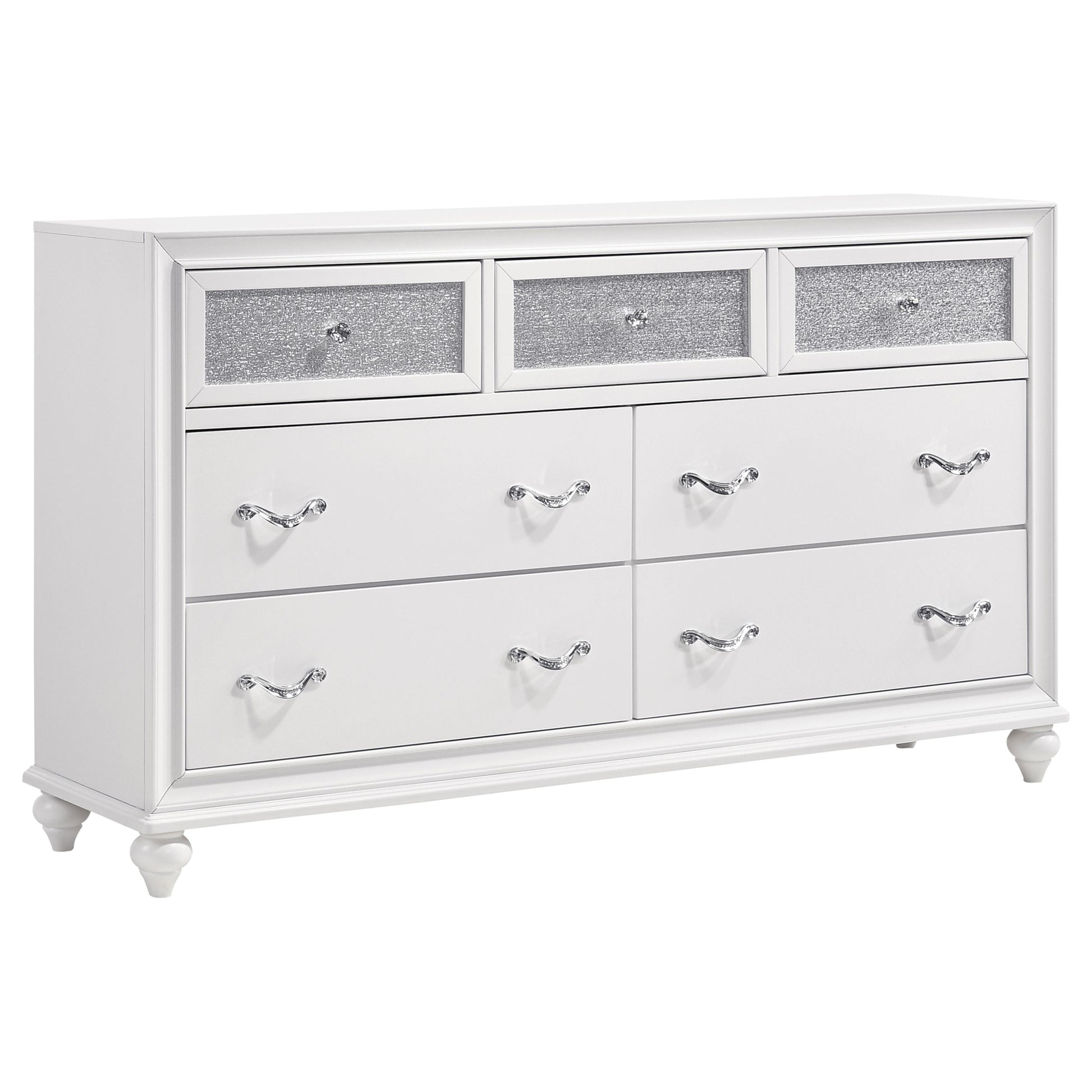 Barzini 5-piece California King Bedroom Set White - Discount Furniture Connection