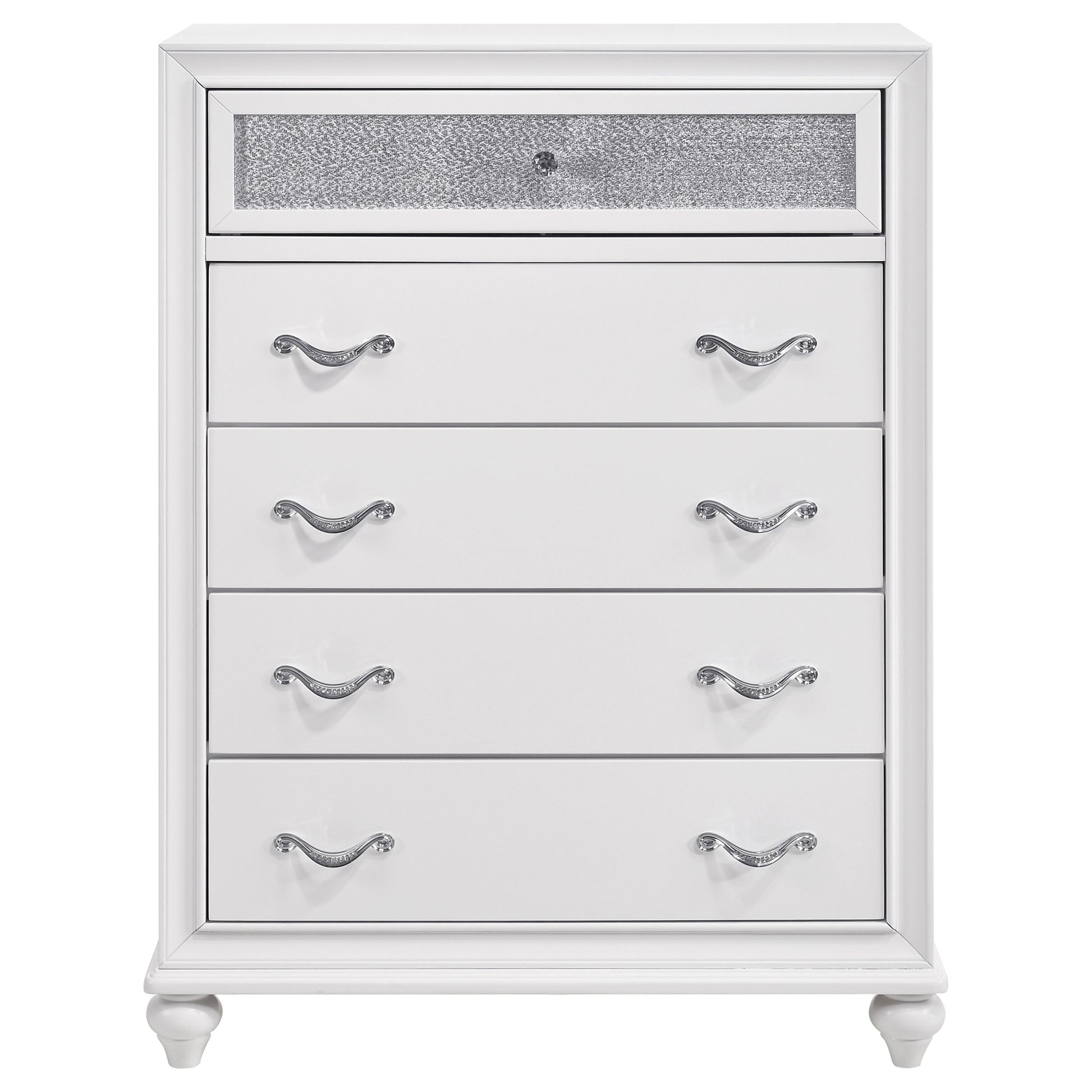 Barzini 5-piece California King Bedroom Set White - Discount Furniture Connection