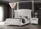 Barzini Upholstered Queen Wingback Bed White - Discount Furniture Connection