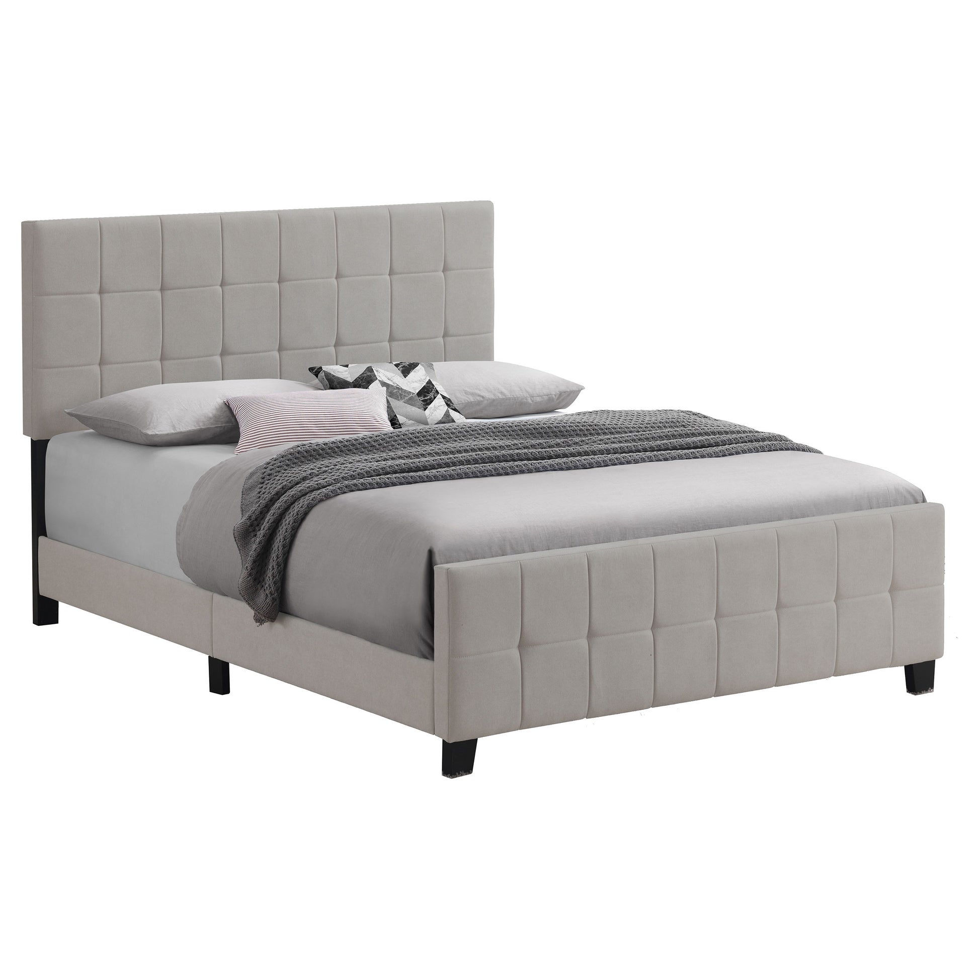 Fairfield Upholstered Eastern King Panel Bed Beige - Discount Furniture Connection