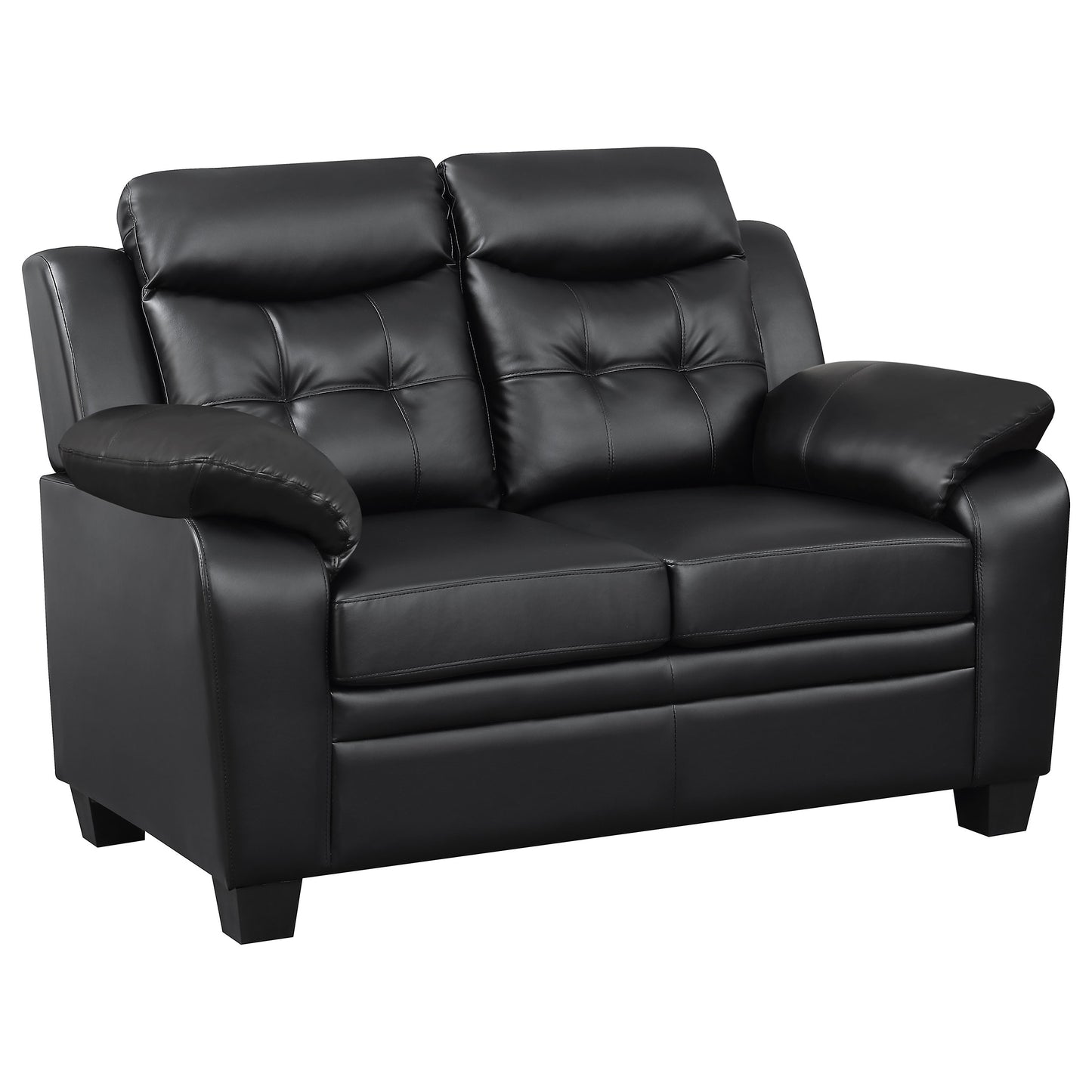 Finley 3-piece Upholstered Padded Arm Tufted Sofa Set Black - Discount Furniture Connection