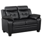Finley 3-piece Upholstered Padded Arm Tufted Sofa Set Black - Discount Furniture Connection