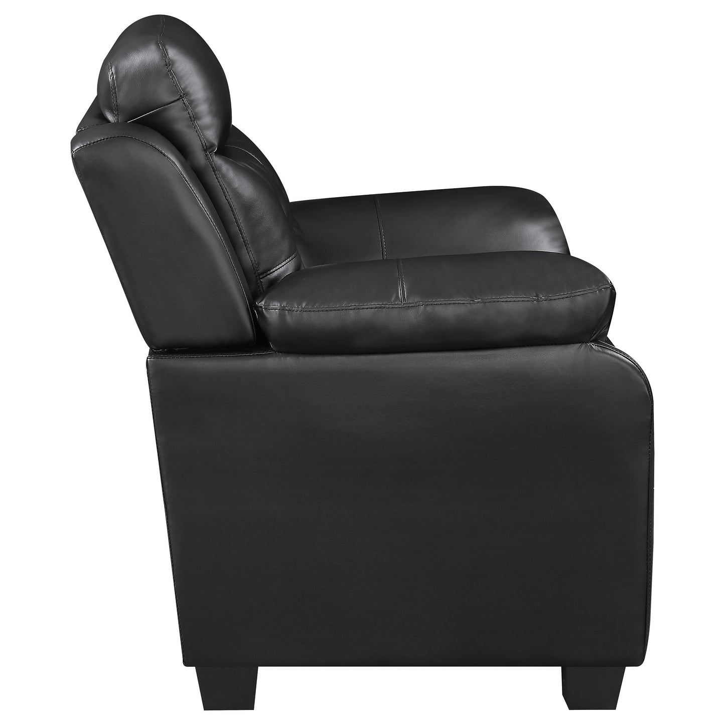 Finley 3-piece Upholstered Padded Arm Tufted Sofa Set Black - Discount Furniture Connection
