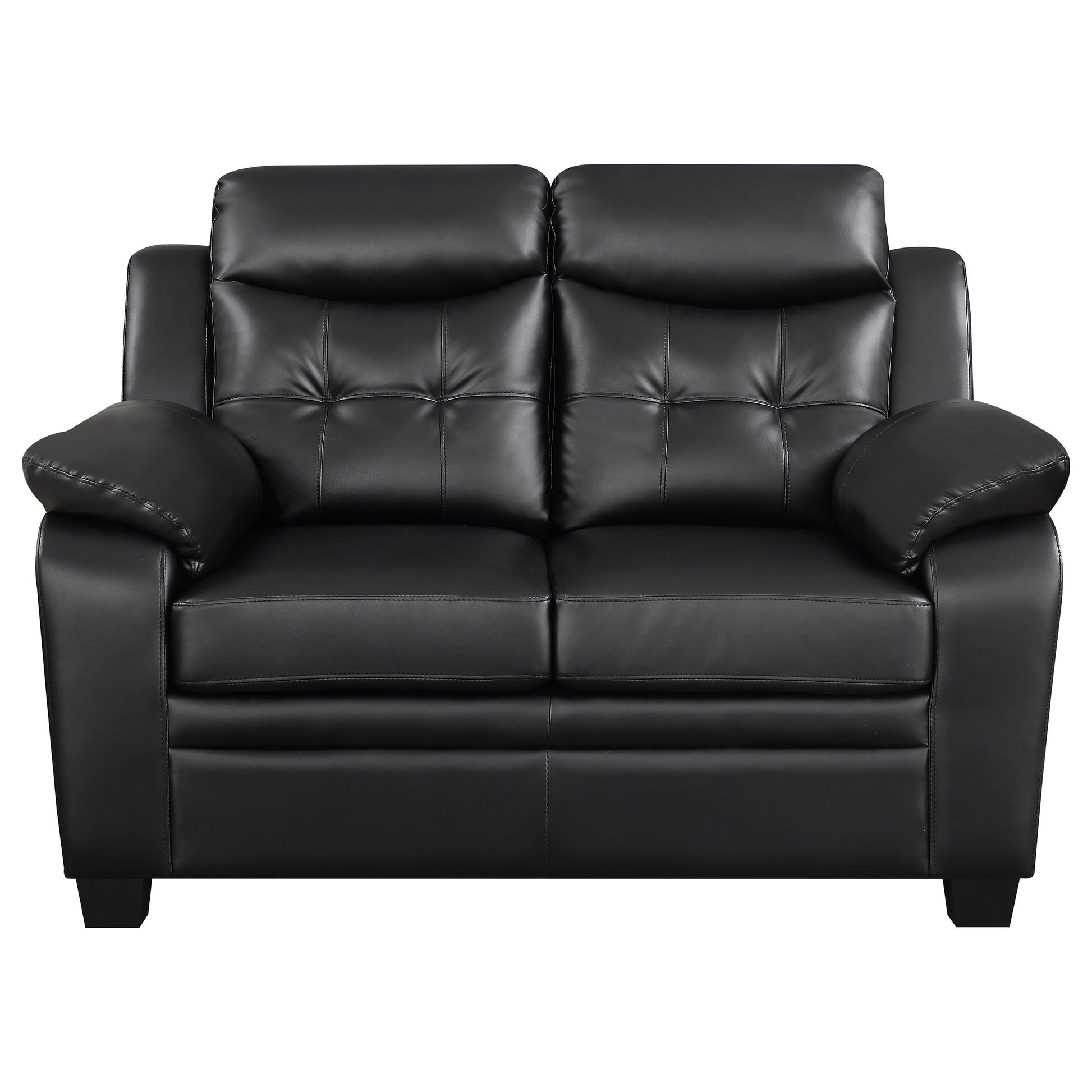 Finley 3-piece Upholstered Padded Arm Tufted Sofa Set Black - Discount Furniture Connection