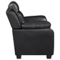 Finley 3-piece Upholstered Padded Arm Tufted Sofa Set Black - Discount Furniture Connection