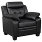 Finley 3-piece Upholstered Padded Arm Tufted Sofa Set Black - Discount Furniture Connection