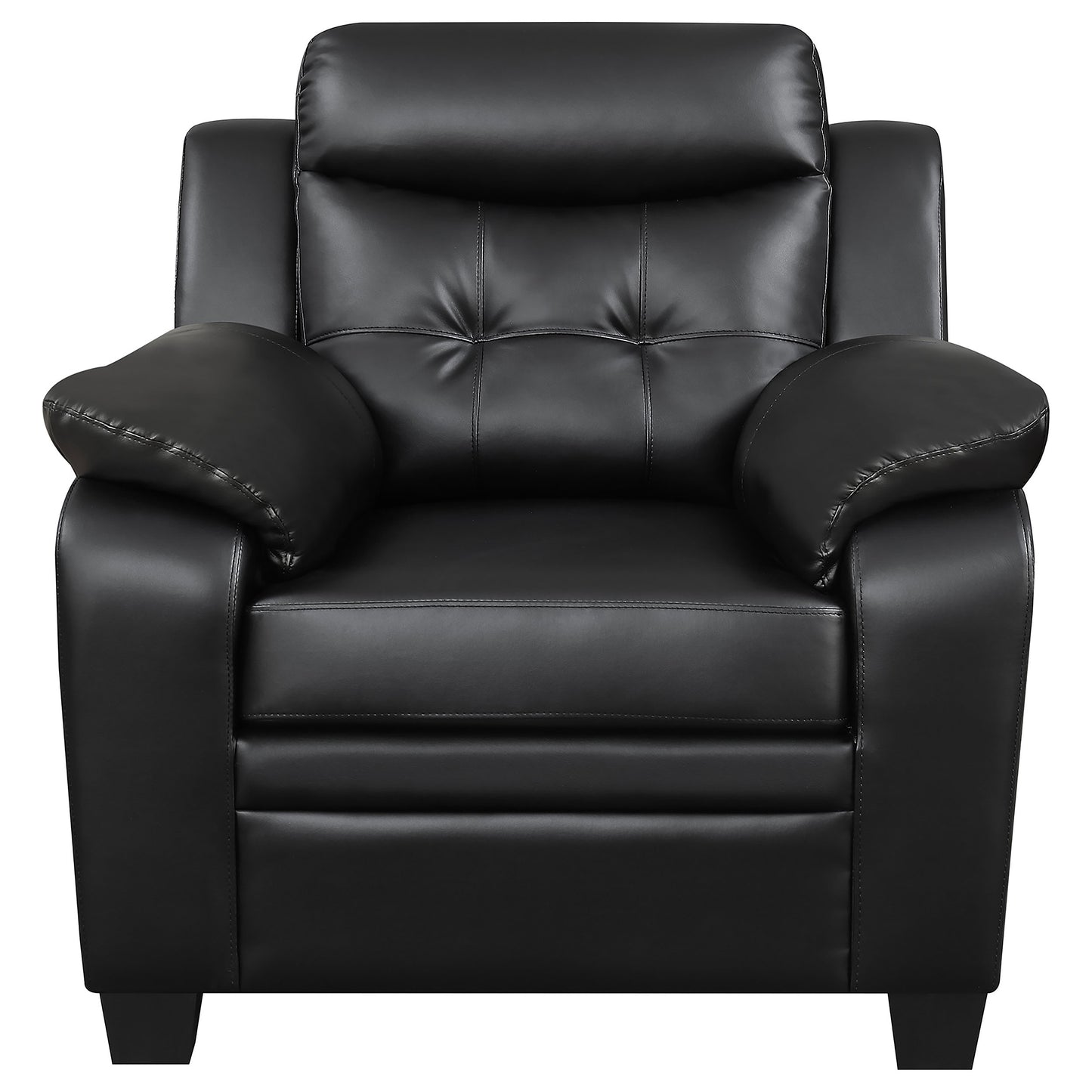 Finley 3-piece Upholstered Padded Arm Tufted Sofa Set Black - Discount Furniture Connection