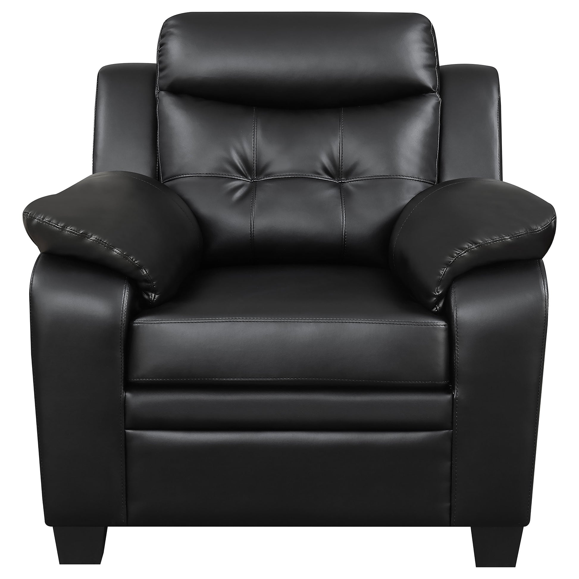 Finley 3-piece Upholstered Padded Arm Tufted Sofa Set Black - Discount Furniture Connection