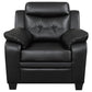 Finley 3-piece Upholstered Padded Arm Tufted Sofa Set Black - Discount Furniture Connection