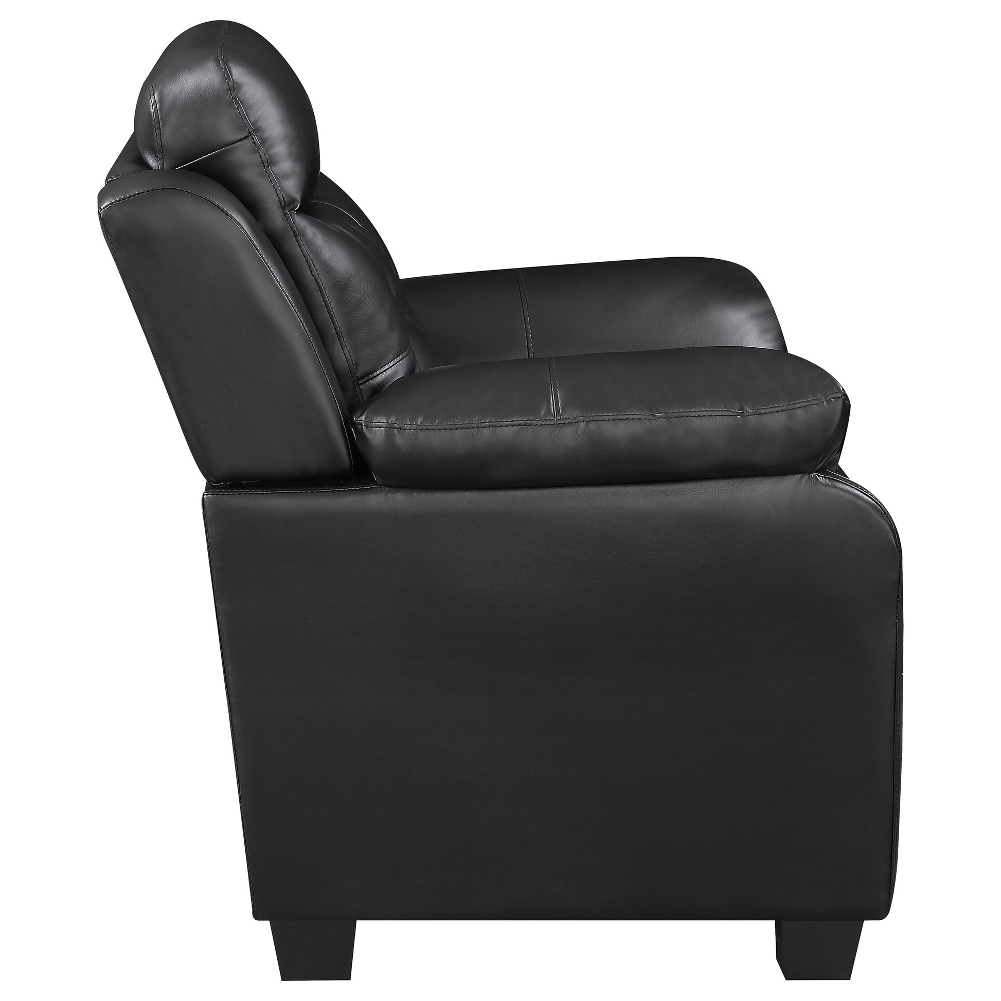 Finley 3-piece Upholstered Padded Arm Tufted Sofa Set Black - Discount Furniture Connection