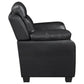 Finley 3-piece Upholstered Padded Arm Tufted Sofa Set Black - Discount Furniture Connection