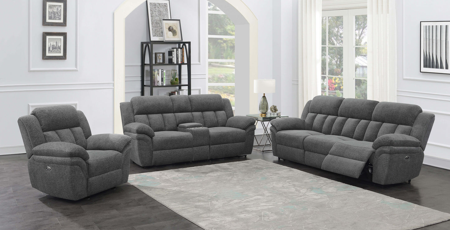 Bahrain Upholstered Power Sofa Charcoal - Discount Furniture Connection