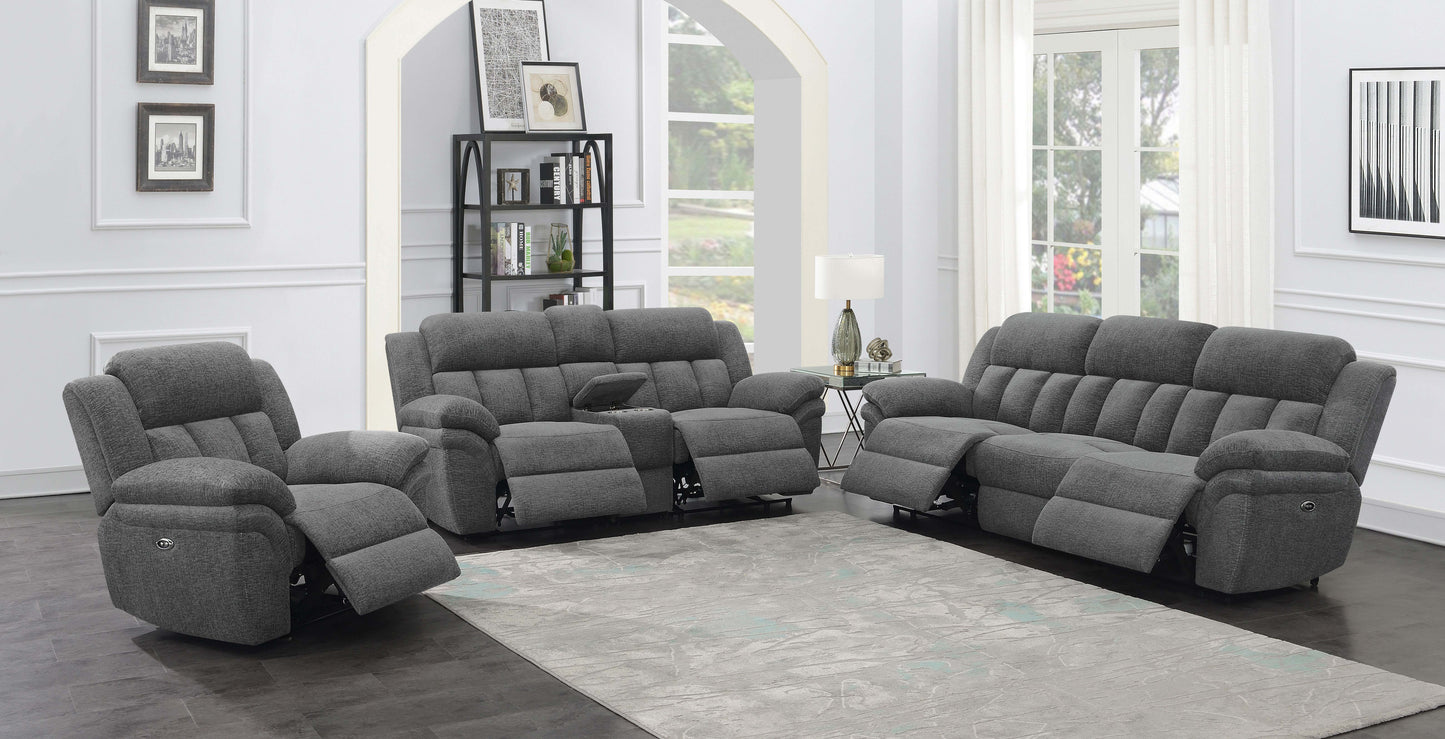 Bahrain Upholstered Power Sofa Charcoal - Discount Furniture Connection