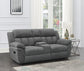 Bahrain Upholstered Motion Loveseat Charcoal - Discount Furniture Connection