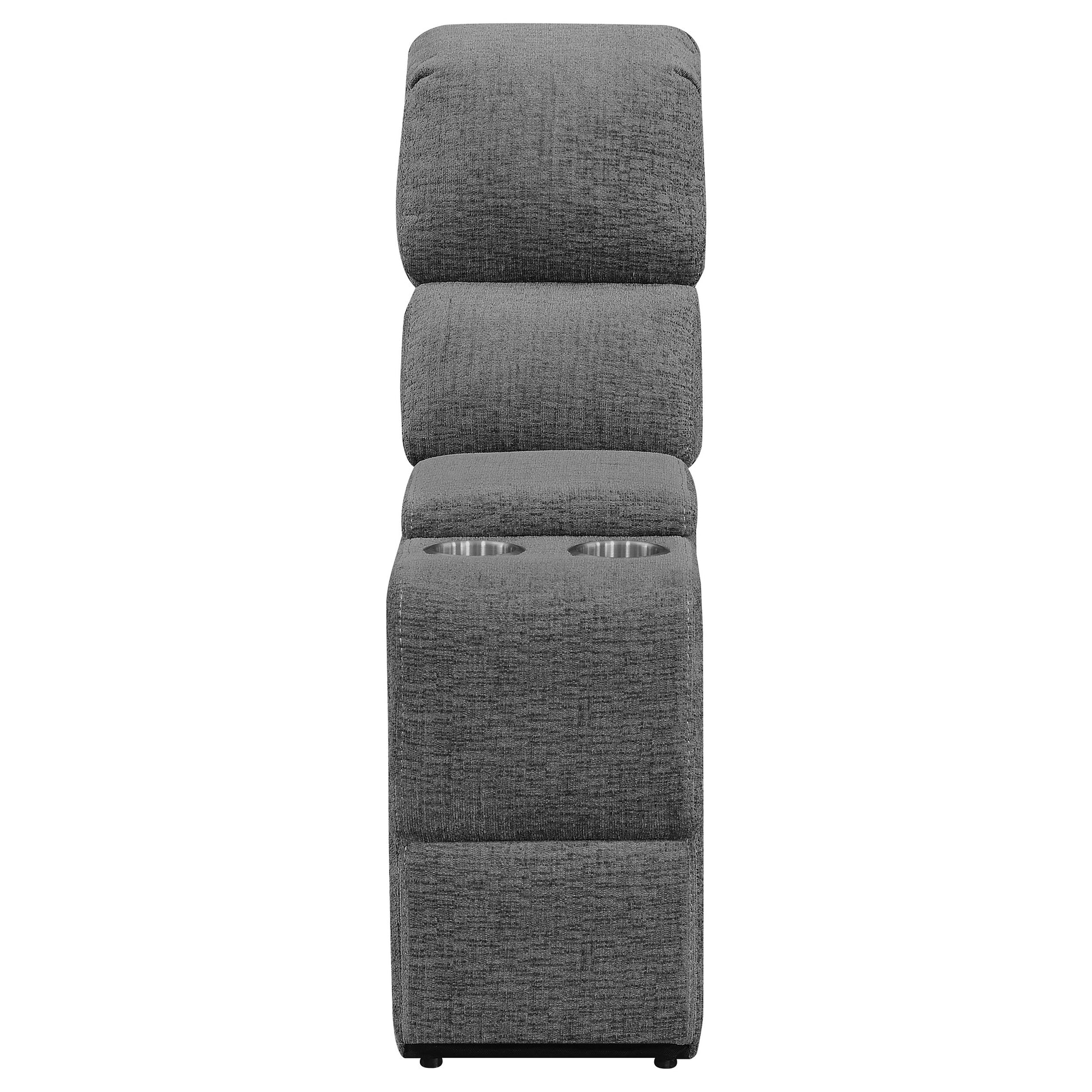 Bahrain Upholstered Motion Loveseat Charcoal - Discount Furniture Connection