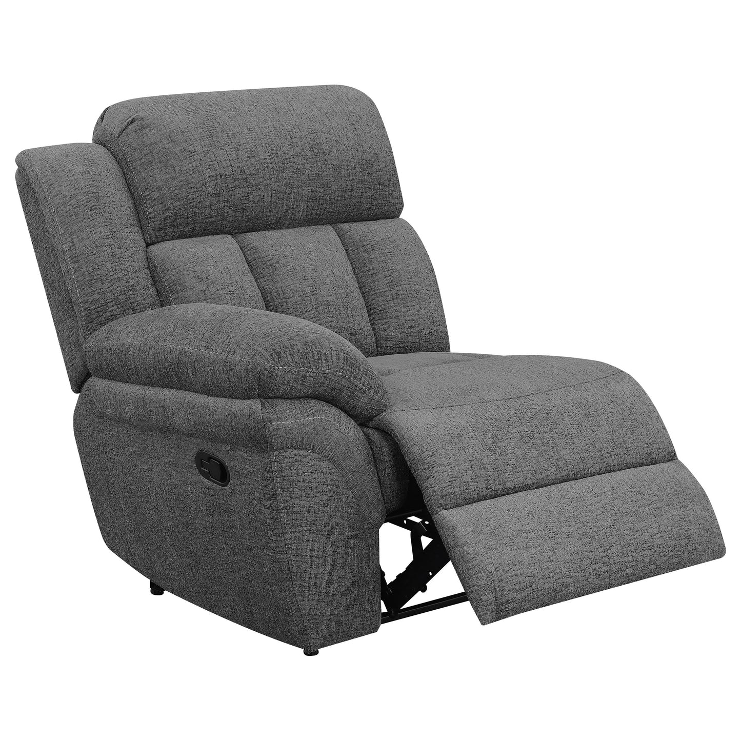 Bahrain Upholstered Motion Loveseat Charcoal - Discount Furniture Connection