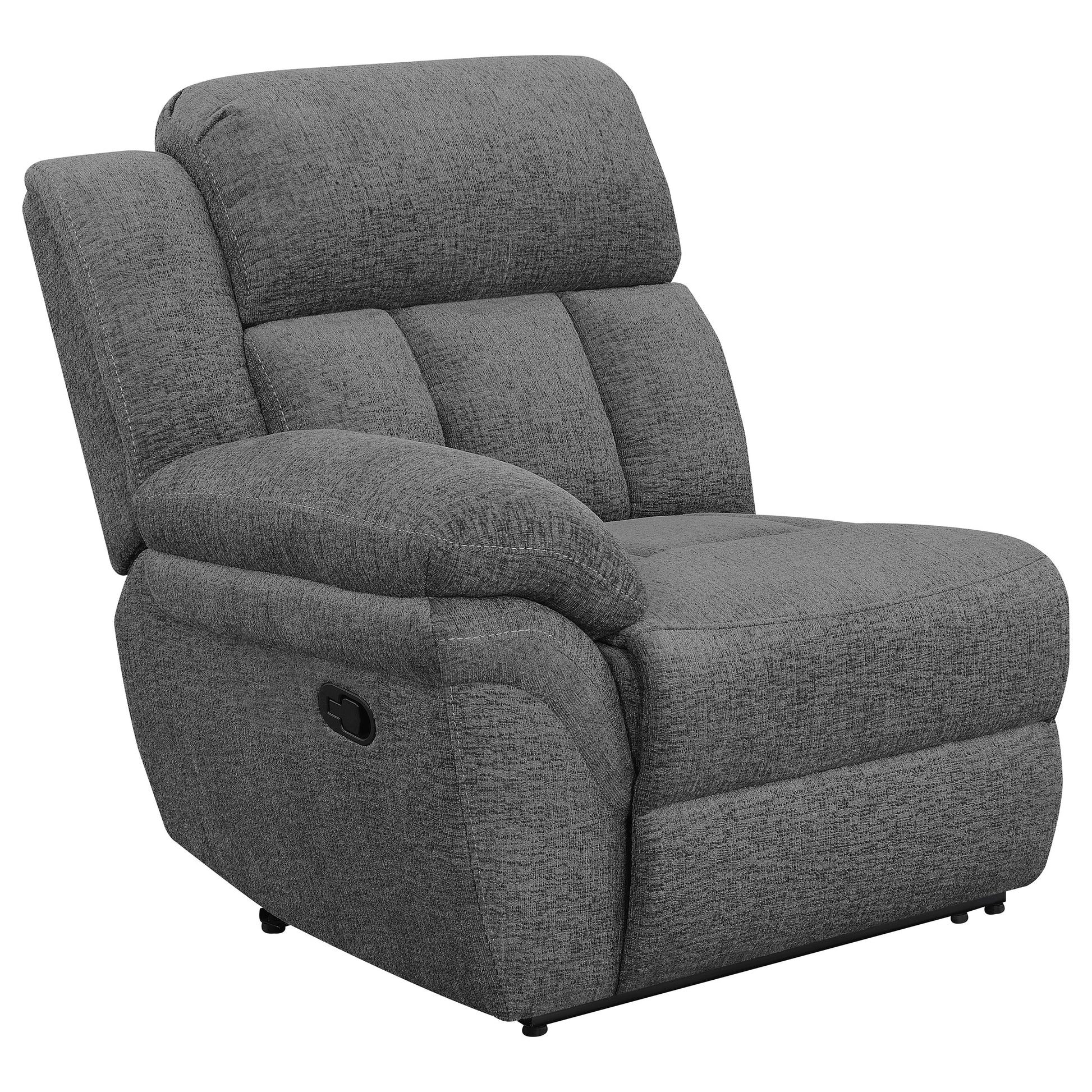 Bahrain Upholstered Motion Loveseat Charcoal - Discount Furniture Connection