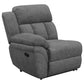 Bahrain Upholstered Motion Loveseat Charcoal - Discount Furniture Connection