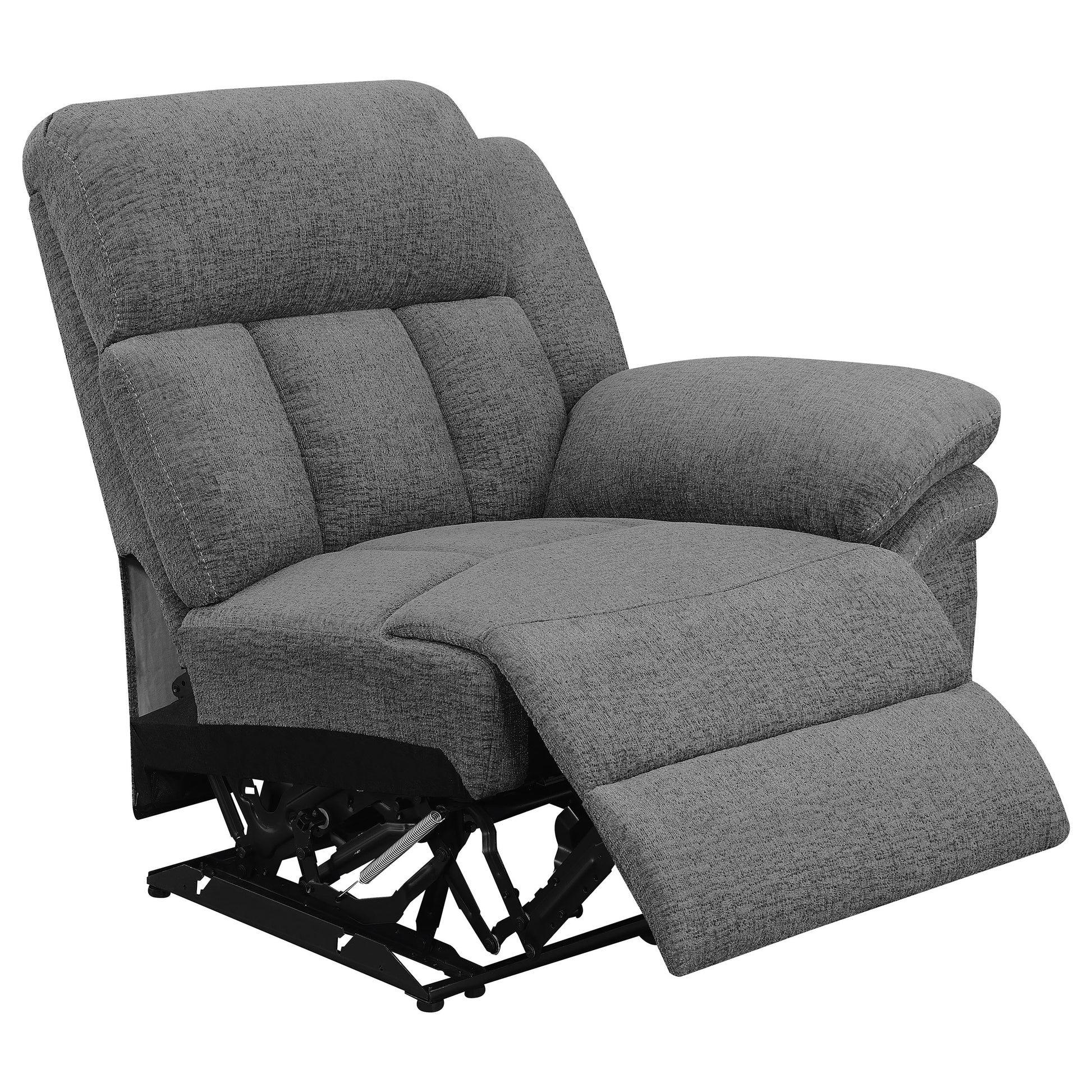 Bahrain Upholstered Motion Loveseat Charcoal - Discount Furniture Connection