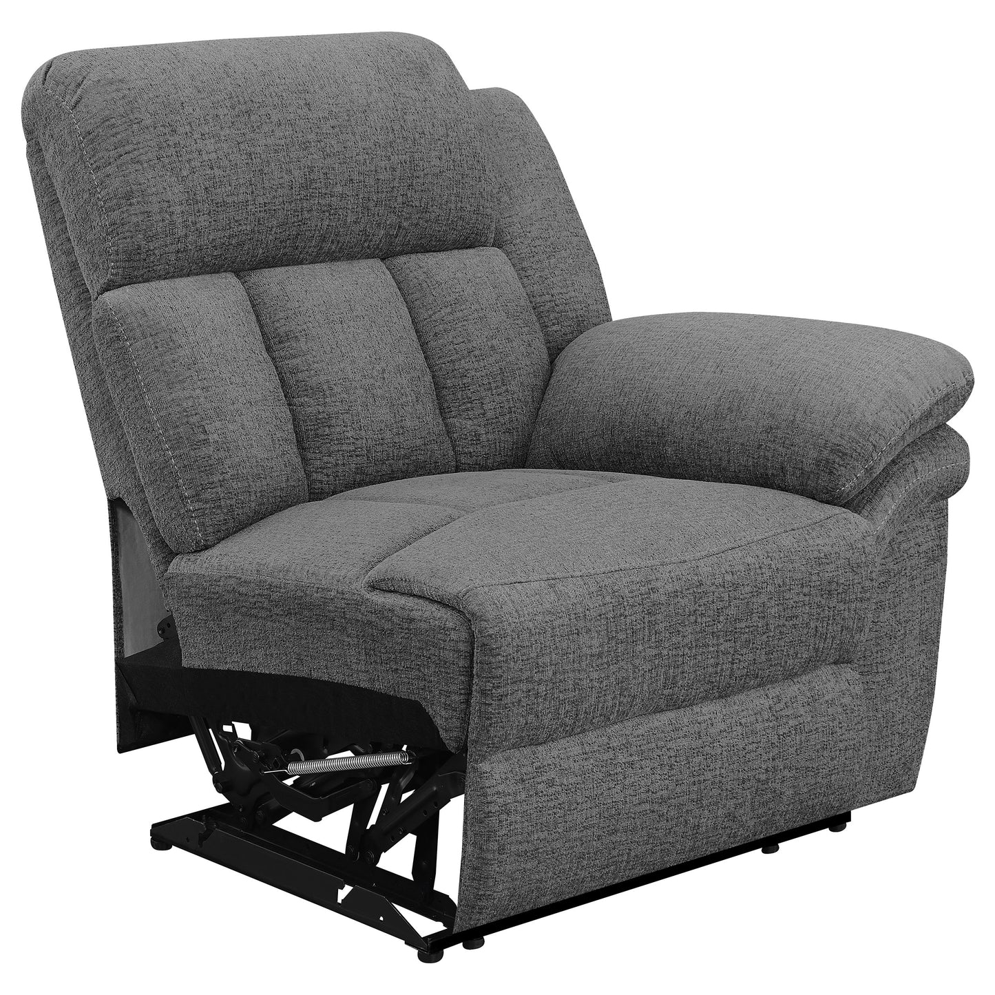 Bahrain Upholstered Motion Loveseat Charcoal - Discount Furniture Connection