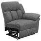 Bahrain Upholstered Motion Loveseat Charcoal - Discount Furniture Connection