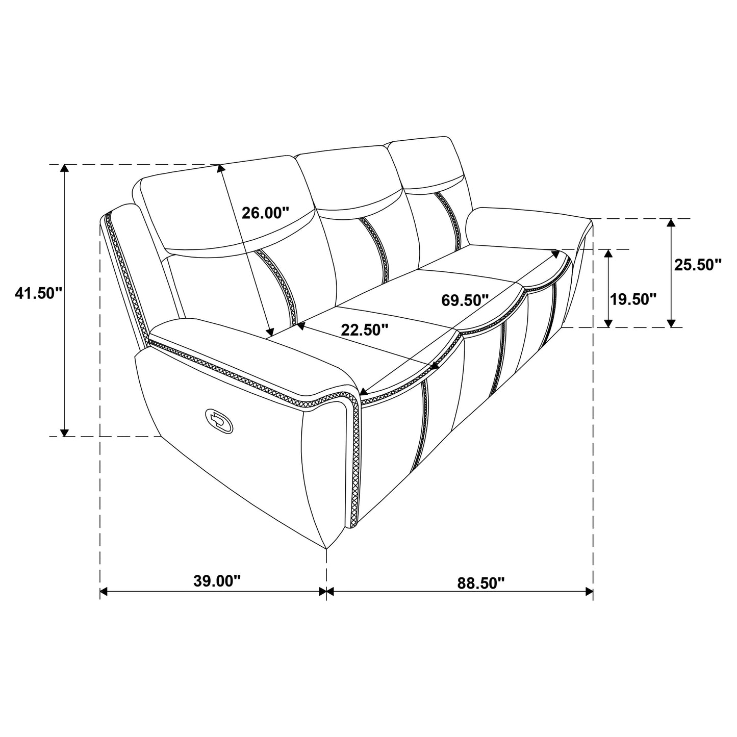 Sloane 3-piece Upholstered Reclining Sofa Set Blue - Discount Furniture Connection