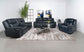 Sloane 3-piece Upholstered Reclining Sofa Set Blue - Discount Furniture Connection