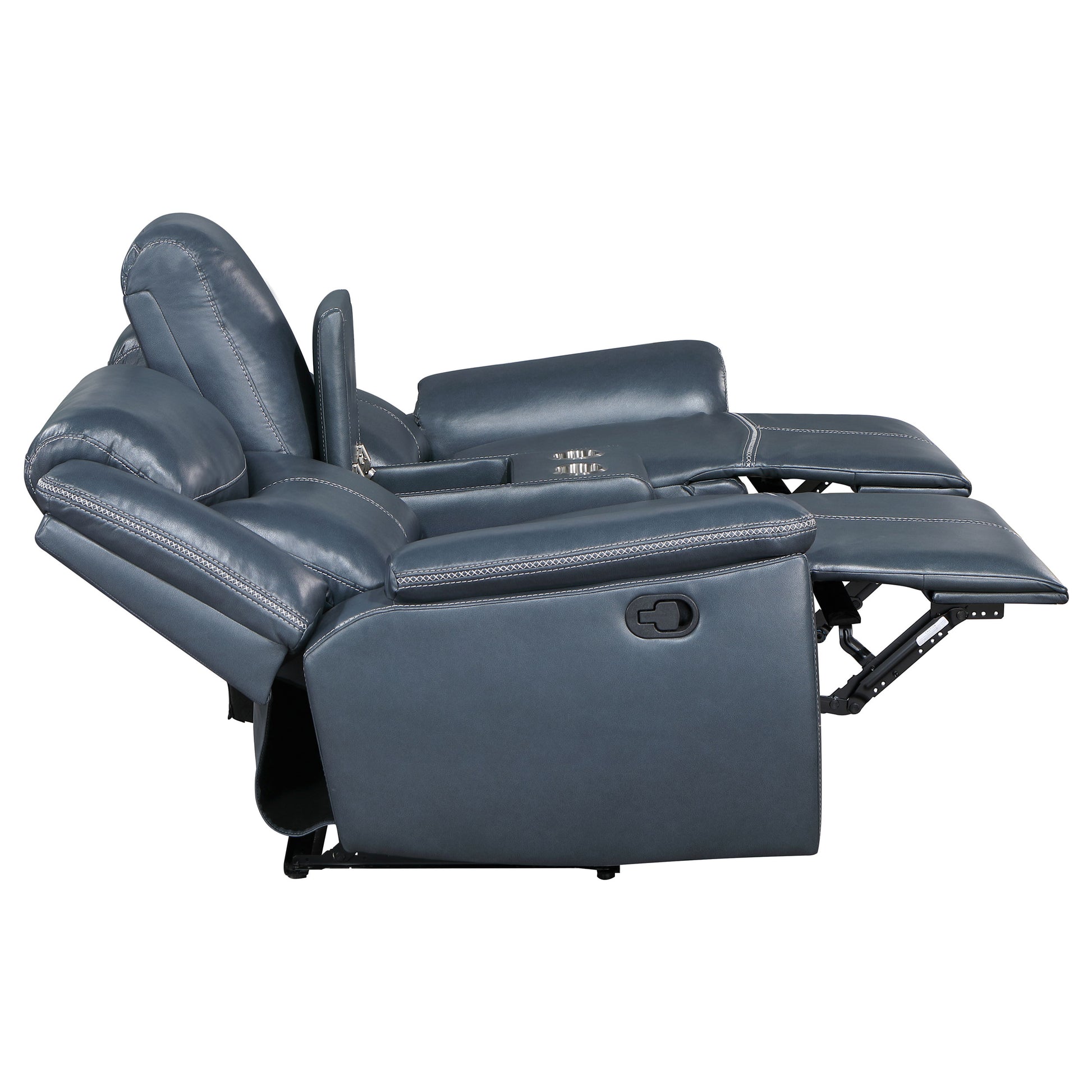 Sloane 3-piece Upholstered Reclining Sofa Set Blue - Discount Furniture Connection