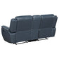 Sloane 3-piece Upholstered Reclining Sofa Set Blue - Discount Furniture Connection