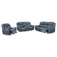 Sloane 3-piece Upholstered Reclining Sofa Set Blue - Discount Furniture Connection