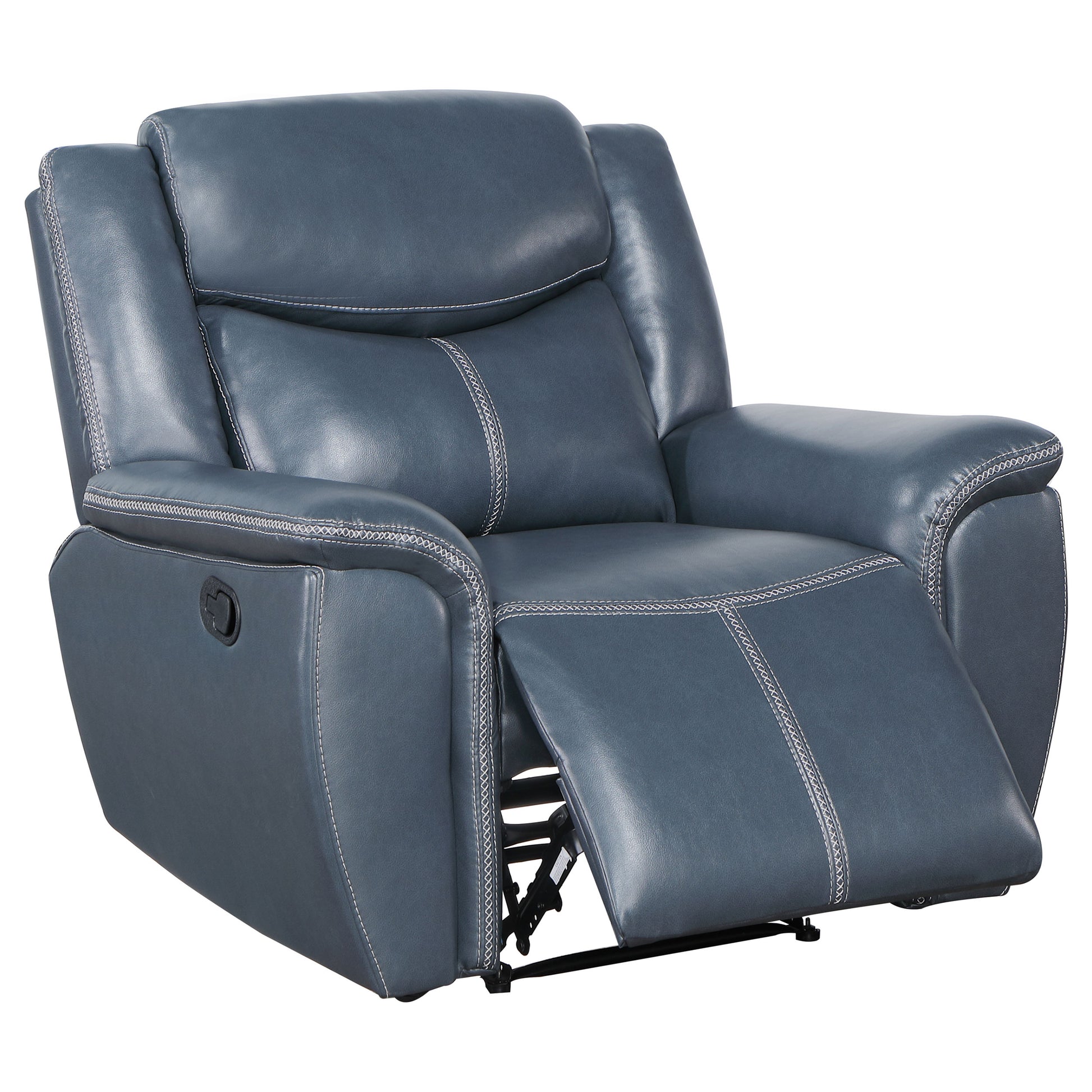 Sloane 3-piece Upholstered Reclining Sofa Set Blue - Discount Furniture Connection