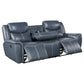 Sloane 3-piece Upholstered Reclining Sofa Set Blue - Discount Furniture Connection