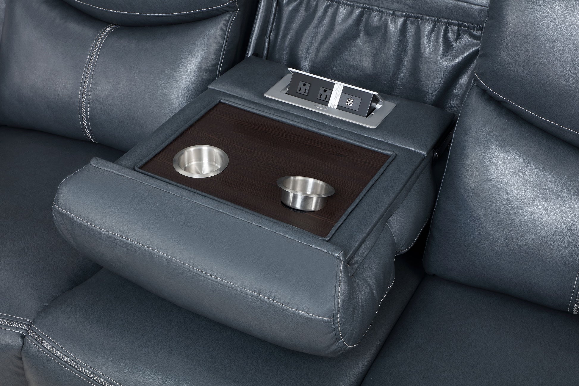 Sloane 3-piece Upholstered Reclining Sofa Set Blue - Discount Furniture Connection