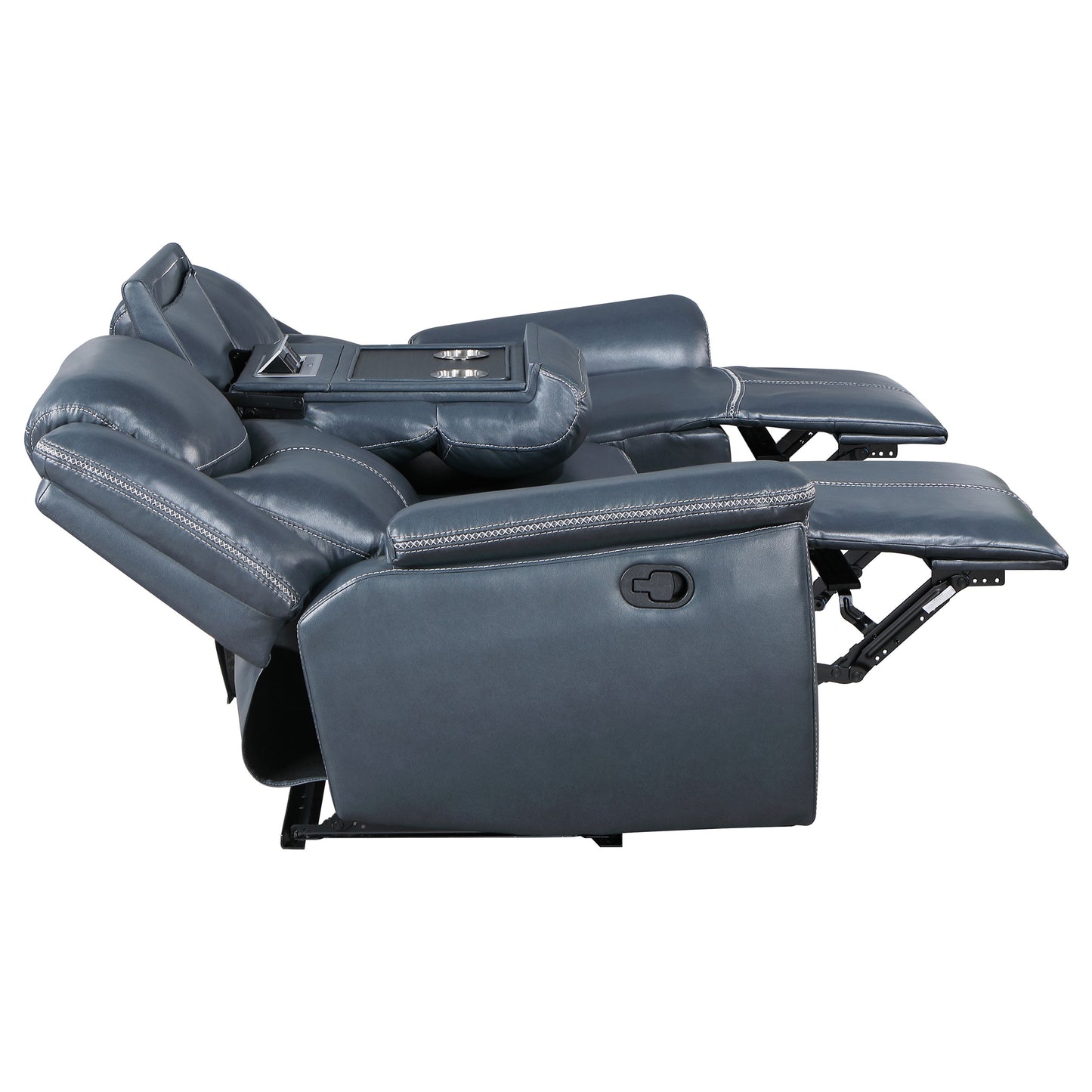 Sloane 3-piece Upholstered Reclining Sofa Set Blue - Discount Furniture Connection