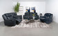 Sloane 3-piece Upholstered Reclining Sofa Set Blue - Discount Furniture Connection