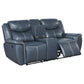 Sloane 3-piece Upholstered Reclining Sofa Set Blue - Discount Furniture Connection