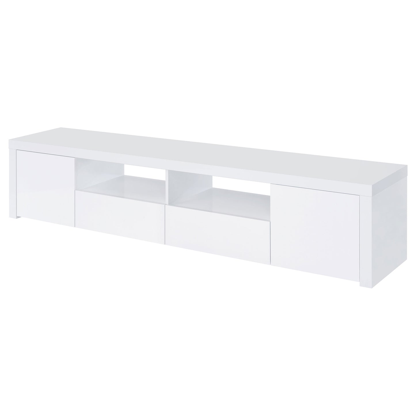 Jude 2-door Engineered Wood 79-inch TV Stand High Gloss White - Discount Furniture Connection