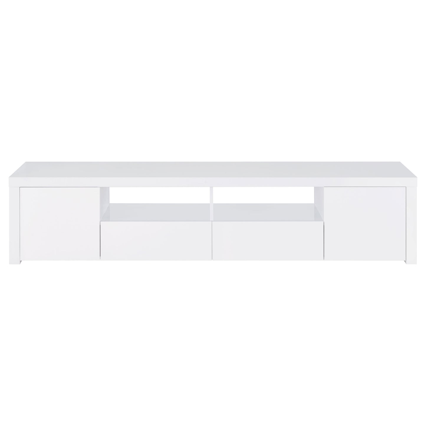 Jude 2-door Engineered Wood 79-inch TV Stand High Gloss White - Discount Furniture Connection