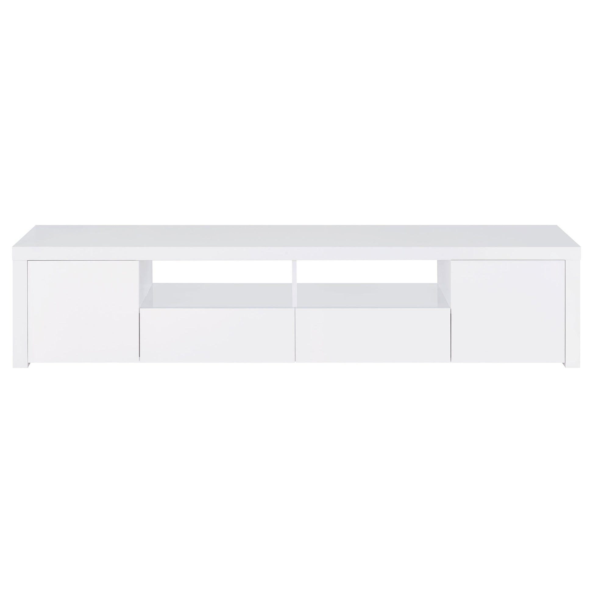 Jude 2-door Engineered Wood 79-inch TV Stand High Gloss White - Discount Furniture Connection