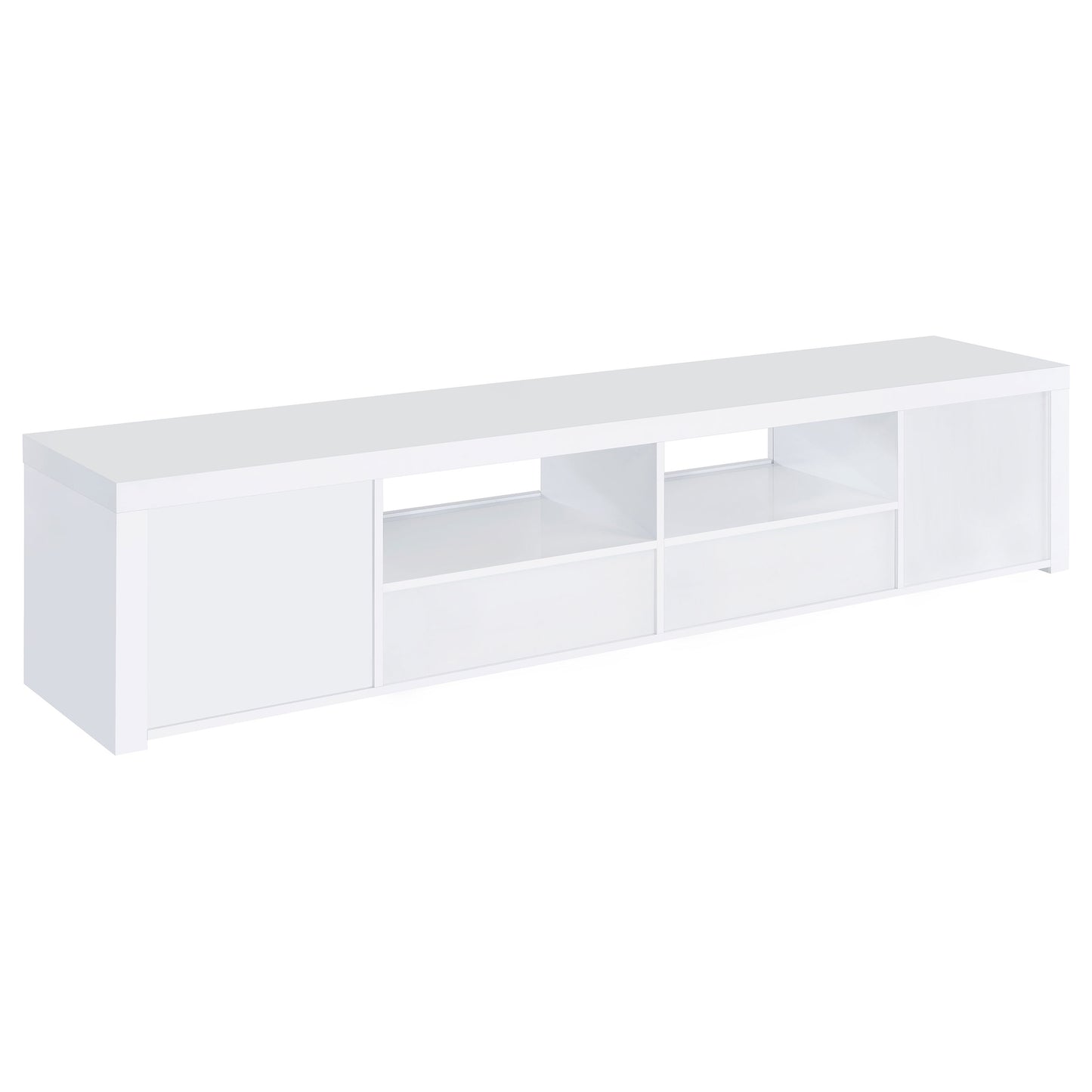 Jude 2-door Engineered Wood 79-inch TV Stand High Gloss White - Discount Furniture Connection