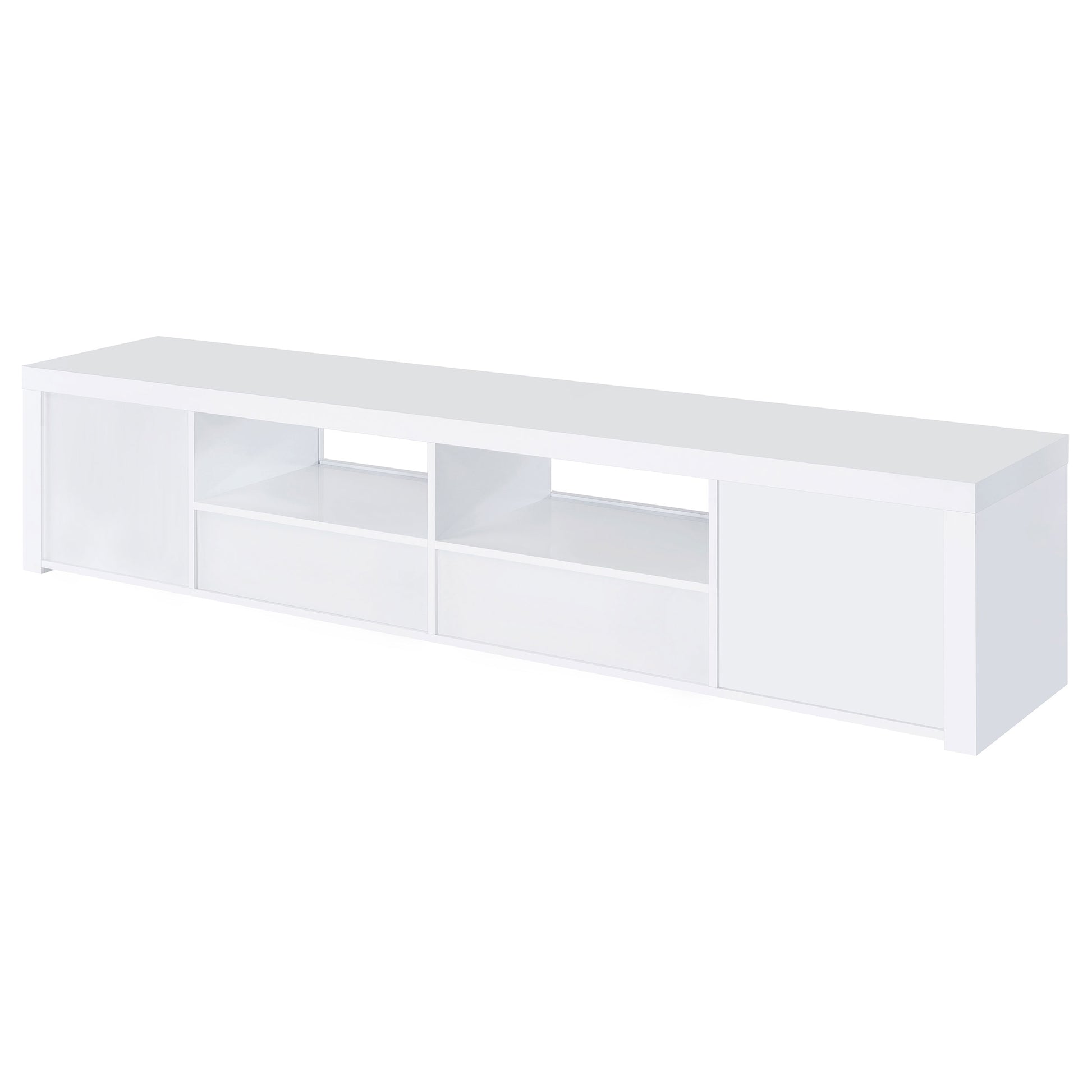 Jude 2-door Engineered Wood 79-inch TV Stand High Gloss White - Discount Furniture Connection